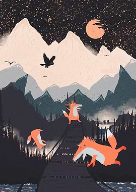 Fox Punk and Orange Moon