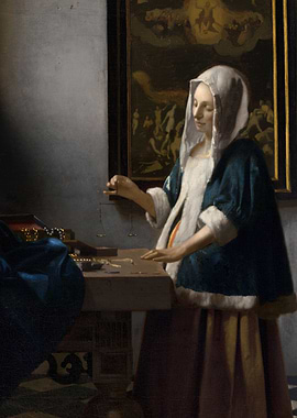 Woman Holding a Balance