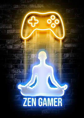 Zen gamer funny poster