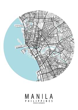 Manila City Map Circle