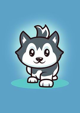 Cute baby husky