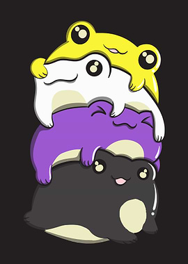 Gay Pride Kawaii Frog Pile