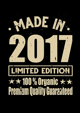 Made In 2017 Vintage Retro