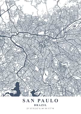 Sao Paulo Ash Plane Map
