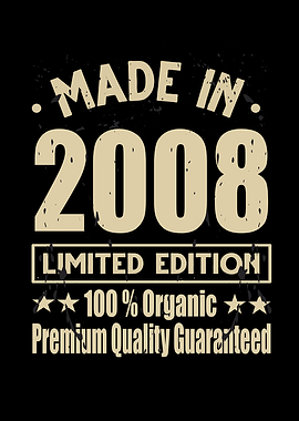 Made In 2008 Vintage Retro
