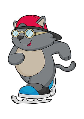 Cat Ice skating Sunglasses