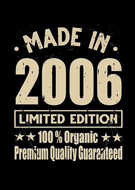 Made In 2006 Vintage Retro