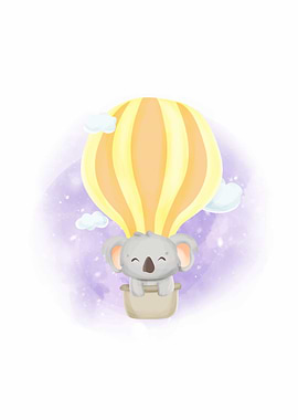 cute Koala And Balloon