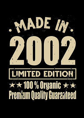 Made In 2002 Vintage Retro