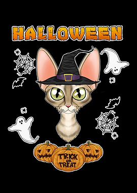 Devon Rex Cat Halloween
