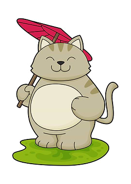 Cat Raining Umbrella