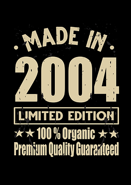 Made In 2004 Vintage Retro