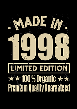 Made In 1998 Vintage Retro
