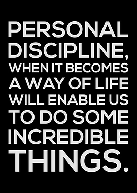 Personal Discipline