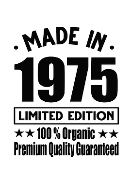 Made In 1975 Vintage Retro