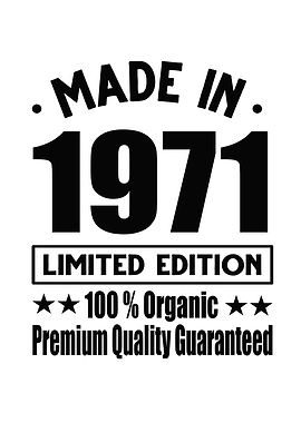 Made In 1971 Vintage Retro