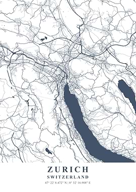 Zurich Ash Plane Map