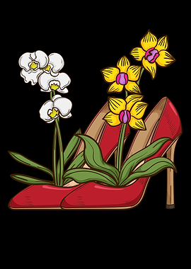 High Heel Shoes Orchids