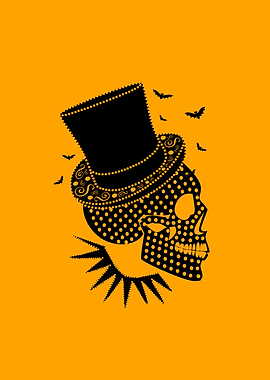 Halloween skull with cylin