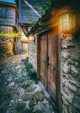 Old house, door, street