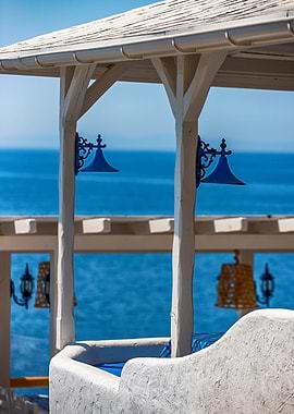 Greek cafe, seascape, view