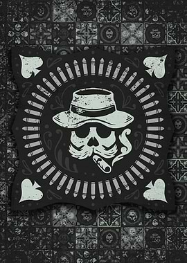 Skull mosaic tile