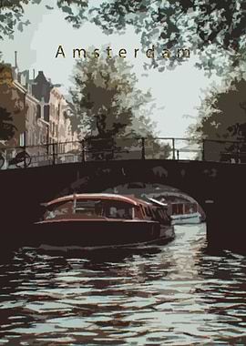 Amsterdam Travel Poster