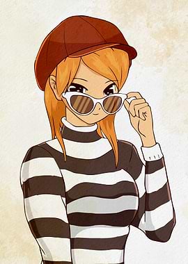 Beatnik Anime Girl Retro