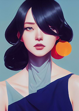 Beautiful Girl Black Hairs