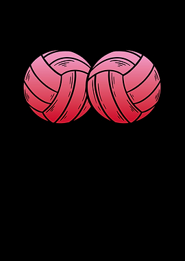 Two pink volleyball