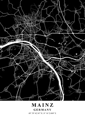 Mainz City Map Germany