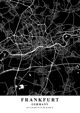 Frankfurt City Map Germany