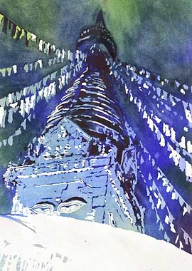 Buddhist Stupa Nepal art