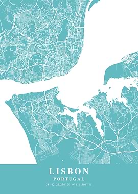 Lisbon Beach Plane Map