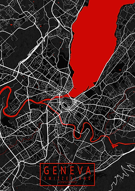 Geneva City Map Oriental