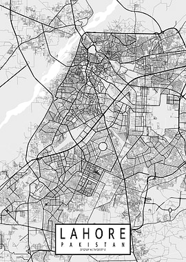 Lahore City Map Light