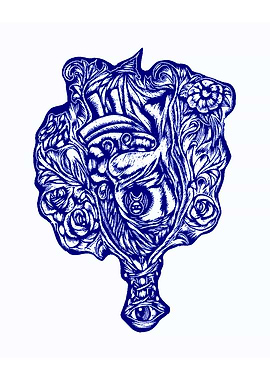 flower heart blue series