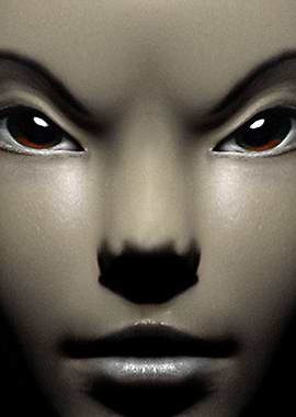 Angry asian woman portrait