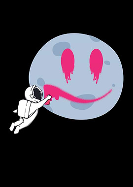 Moon Astronaut Graffiti