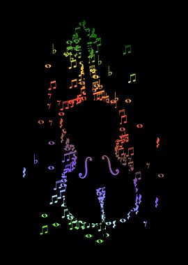 Cello Abstract Notes Art