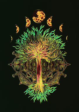 Tree of Life Mandala Moon