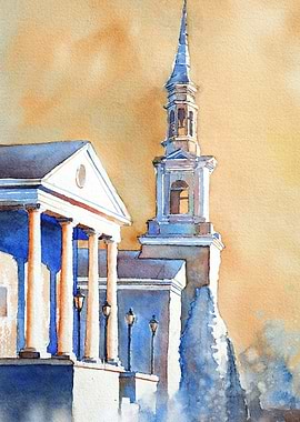 Colorful church NC art