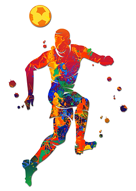 Player hits the ball with