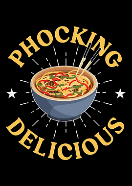 Asian pho noodle soup