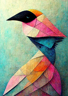 Textured geomatric bird