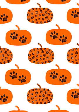 Made of paw prints pumpkin