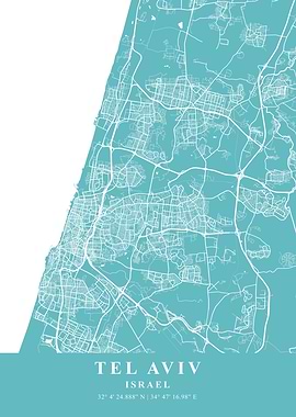 Tel Aviv Beach Plane Map