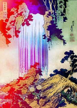 Samurai by the waterfall