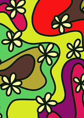 Abstract Retro Doodle Art