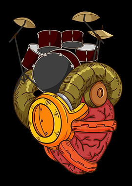 Steampunk Men Drummer Gift